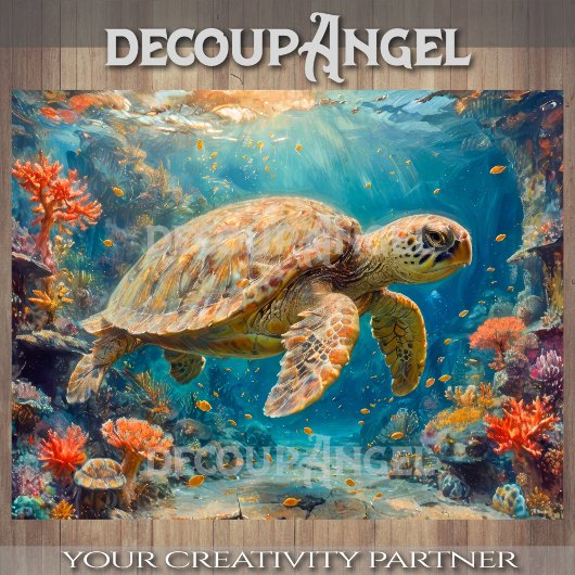 Ocean Turtle - Decoupage - Tissue Paper Tissuepapier