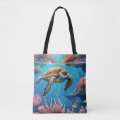 Ocean Turtle Tote Bag (Voorkant)