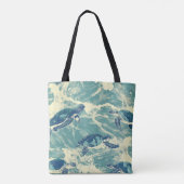 Ocean Turtles-patroon Tote Bag (Achterkant)