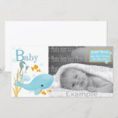 Ocean Uitzicht Baby Fotoaankondiging Aankondiging (Voorkant / Achterkant)