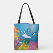 Ocean Uitzicht Background Reed Coral Shark Fish Tote Bag (Achterkant)