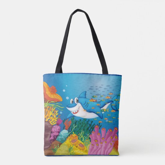 Ocean Uitzicht Background Reed Coral Shark Fish Tote Bag (Achterkant)