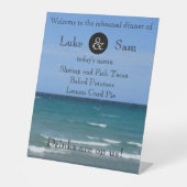 Ocean Uitzicht Beach Rehearings Dinner Menu Reclamebord Met Voetstuk (Voorkant)