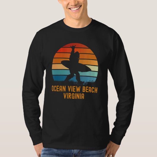 Ocean Uitzicht Beach Virginia Sasquatch Souvenir T-shirt (Voorkant)