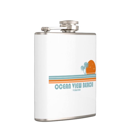 Ocean Uitzicht Beach Virginia Sun Palm Trees Heupfles (Rechts)