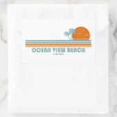Ocean Uitzicht Beach Virginia Sun Palm Trees Rechthoekige Sticker (Tas)