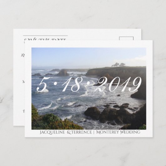 Ocean Uitzicht California Save the Date Aankondigingskaart (Voorkant / Achterkant)