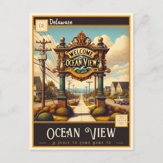 Ocean Uitzicht, Delaware |  BRIEFKAART (Voorkant)