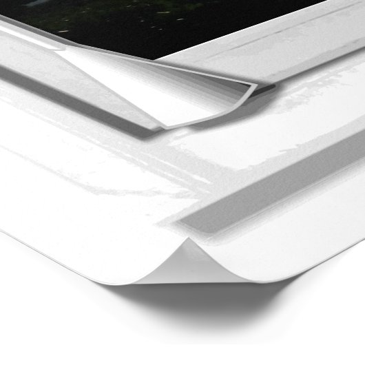 Ocean Uitzicht Faux venster met lijnbeugels Poster (Hoek)