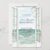 Ocean Uitzicht Sea Shells Wedding Kaart (Voorkant)