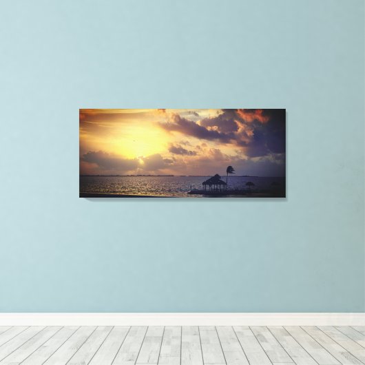 Ocean Uitzicht Sunrise Canvas Afdruk (Insitu (Houten vloer))