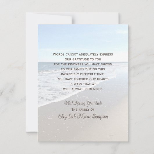 Ocean Uitzicht Sympathie Dank u kaart (Achterkant)