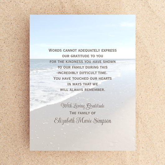 Ocean Uitzicht Sympathie Dank u kaart