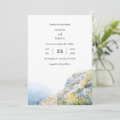 Ocean Uitzicht Wildflowers Clifftop Beach Wedding Kaart (Staand voorkant)