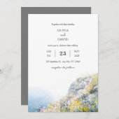 Ocean Uitzicht Wildflowers Clifftop Beach Wedding Kaart (Voorkant / Achterkant)