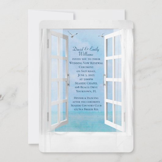Ocean Uitzicht Windows trouwvoovernieuwing Kaart (Voorkant)