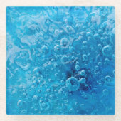 Ocean under - Abstract Blue Bubbles Glazen Onderzetter (Voorkant)
