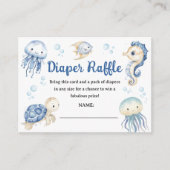 Ocean Under The Sea Baby Shower Boy Diaper Raffle Informatiekaartje (Voorkant)