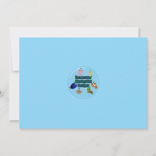 Ocean under the Zee Birthday Invitation Kaart (Achterkant)