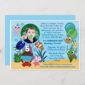 Ocean under the Zee Birthday Invitation Kaart (Voorkant / Achterkant)