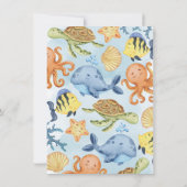 Ocean under the Zee Boy Baby shower Invitation Kaart (Achterkant)