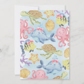 Ocean under the Zee Girl Baby shower Invitation Kaart (Achterkant)
