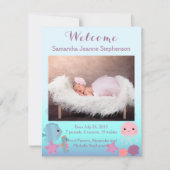 Ocean Under the Zee Meisje Foto Geboorte Aankondig Aankondiging (Voorkant)