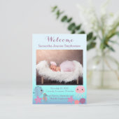 Ocean Under the Zee Meisje Foto Geboorte Aankondig Aankondiging (Staand voorkant)