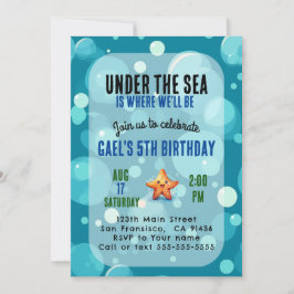 Ocean Under the Zee Verjaardagsuitnodiging Kaart