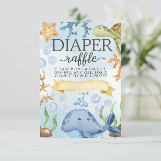 Ocean under Zee Diaper Raffle Kaart Insert (Staand voorkant)