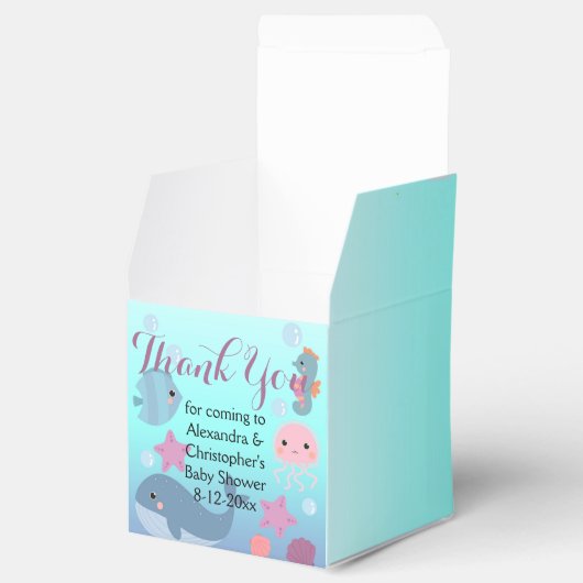 Ocean Underwater Zee Animal Baby shower Dank u Bedankdoosjes (Geopend)