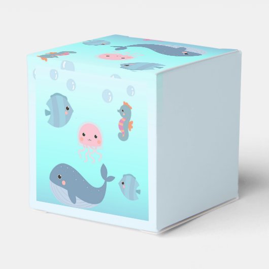Ocean Underwater Zee Animal Baby shower Dank u Bedankdoosjes (Achterkant)