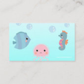 Ocean Underwater Zee Baby shower Boeken voor Baby Informatiekaartje (Achterkant)