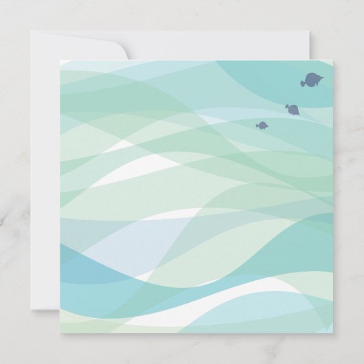 Ocean Underwater Zee Life Bat Mitzvah Uitnodiging (Achterkant)