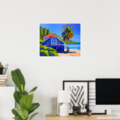 Ocean Vakantiehuis | Strand Home Kunst Poster (Thuiskantoor)