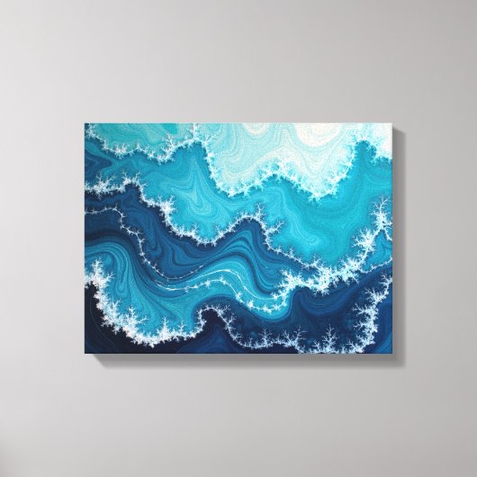 Ocean Veins – Deep Sea Fluid 16"x12" Abstract Canvas Afdruk (Voorkant)