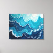 Ocean Veins – Deep Sea Fluid 24"x18" Abstract Canvas Afdruk (Voorkant)