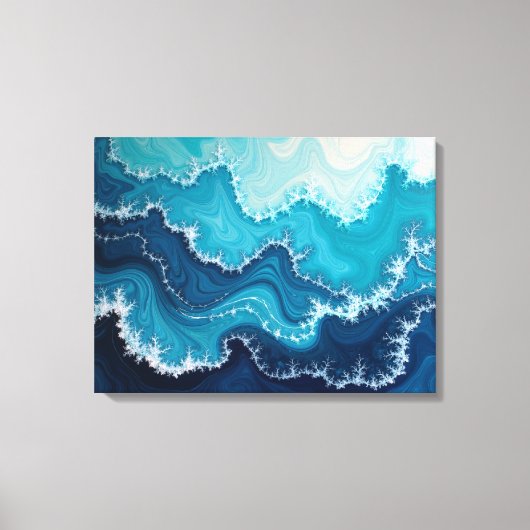 Ocean Veins – Deep Sea Fluid 24"x18" Abstract Canvas Afdruk (Voorkant)