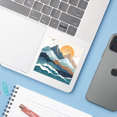 Ocean Vibe Sticker (Laptop met iPhone)
