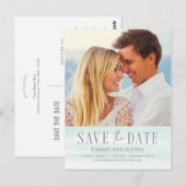 Ocean Vibes Beach Wedding Save the Date Briefkaart (Voorkant / Achterkant)