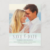 Ocean Vibes Beach Wedding Save the Date Briefkaart (Voorkant)