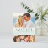 Ocean Vibes Beach Wedding Save the Date Briefkaart (Staand voorkant)