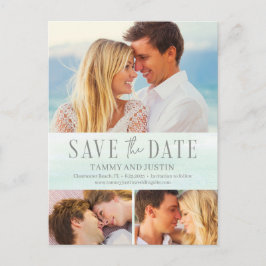 Ocean Vibes Beach Wedding Save the Date Briefkaart