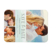 Ocean Vibes Beach Wedding Save the Date Magnet Magneet (Horizontaal)