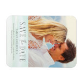 Ocean Vibes Beach Wedding Save the Date Magnet Magneet (Horizontaal)
