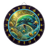 Ocean Vibes Dolphin Dartboard Charm Dartbord (Voorkant)
