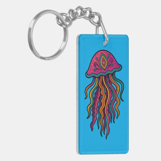 Ocean Vibes Jellyfish Keychain (Voorkant Links)