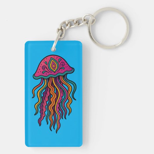 Ocean Vibes Jellyfish Keychain (achterkant)
