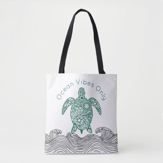 Ocean vibes, schildpad, tote bag (Voorkant)