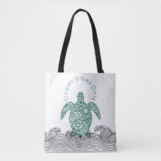 Ocean vibes, schildpad, tote bag (Voorkant)